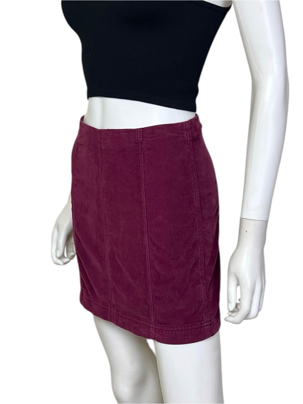 Free People Modern Femme Corduroy Skirt in Mulberry - sz 2 - Picture 6 of 9